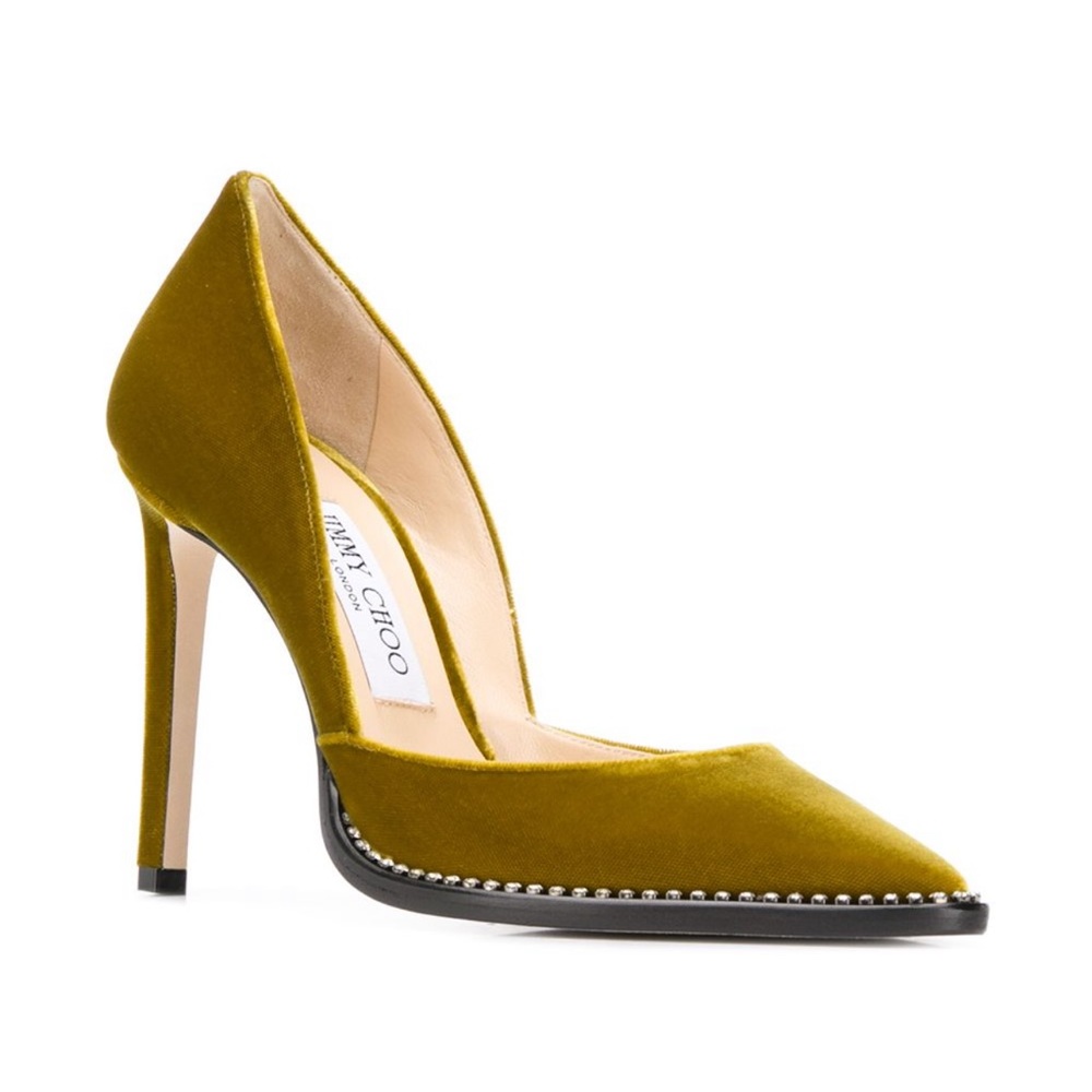 Jimmy Choo Green Velvet Babette Pointed Toe Pumps